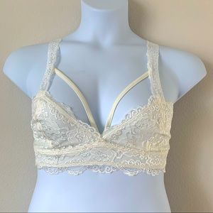 Ivory V Cut Lace Bralette